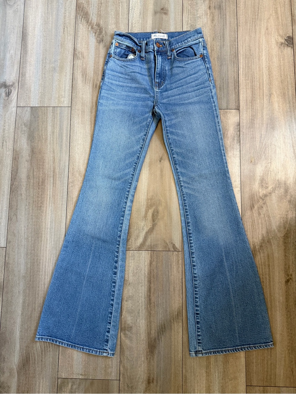 Madewell Light Blue Flare Jeans — High-Rise Wide Leg